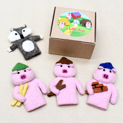 Tara Treasures Finger Puppet Set Three Little Pigs