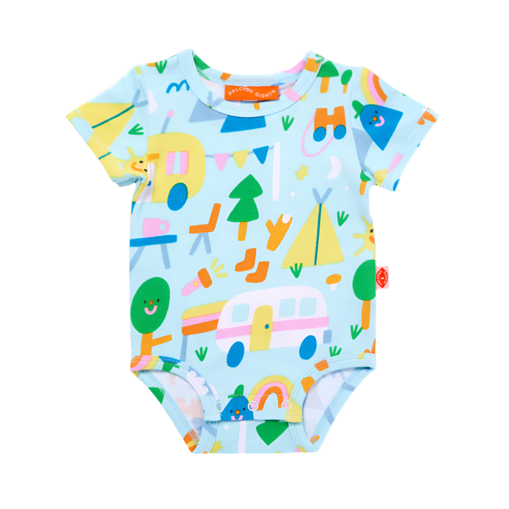 Halcyon Nights Short Sleeve Bodysuit Happy Campers