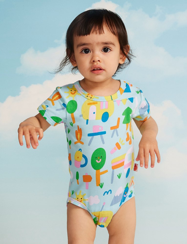 Halcyon Nights Short Sleeve Bodysuit Happy Campers