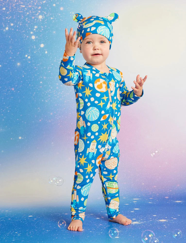 Halcyon Nights Long Sleeve Romper See You In Space - Chalk