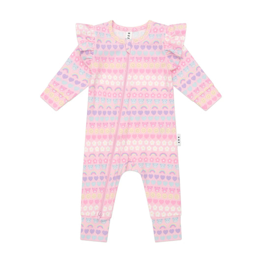 Hux Romper Rainbow Frill Emoji