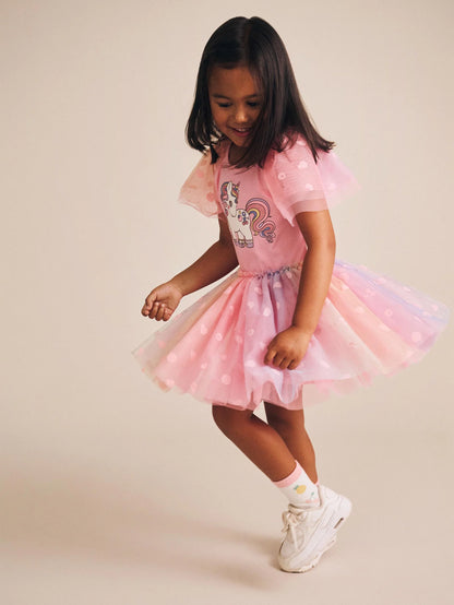 Huxbaby Dress Tulle Rainbow Unicorn