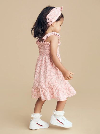 Huxbaby Shirred Dress Smile Floral
