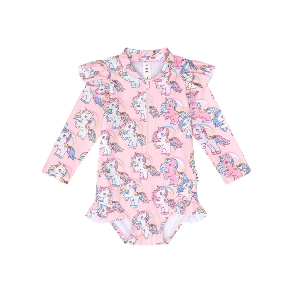 Huxbaby Zip Swimsuit Rainbow Unicorn