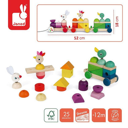 Janod Wooden Giant Multicolour Train