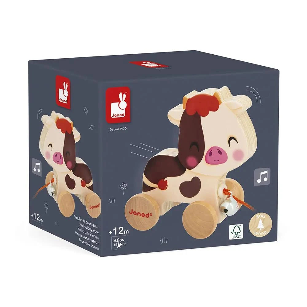 Janod Pull Along Cow