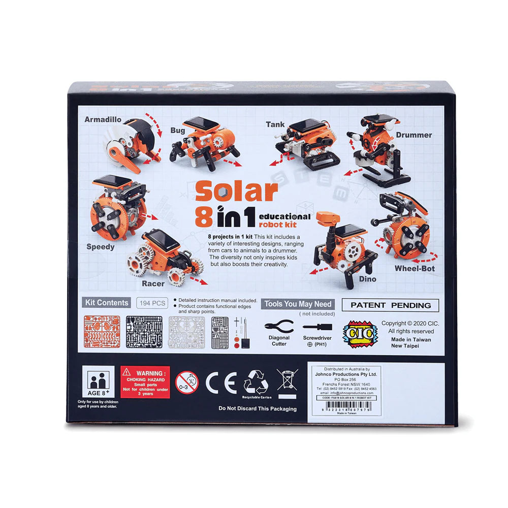 Johnco 8 In 1 Solar Robot Kit