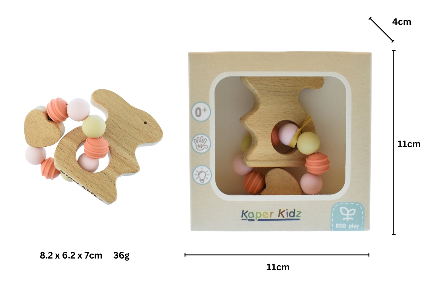 Kaper Kidz Ecobead Teether Bunny
