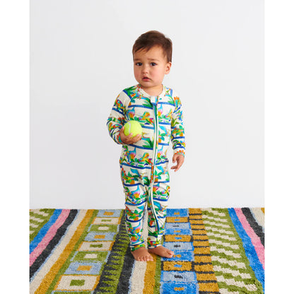 Kip & Co Organic Zip Romper Dino Safari