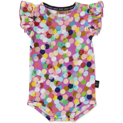 Kip & Co Organic Frill Romper Confetti