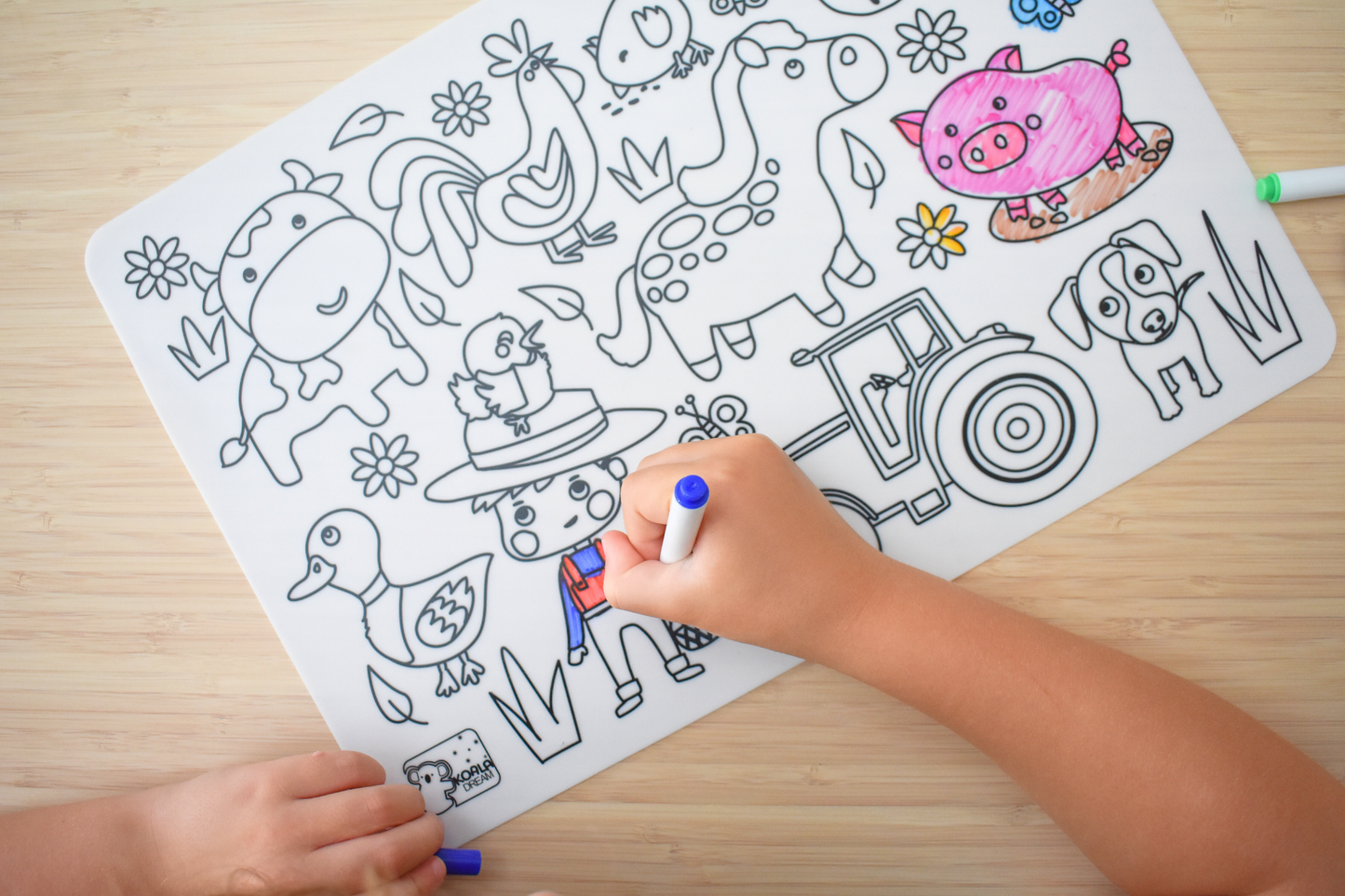Koala Dream Silicone Drawing Mat Farm Animals