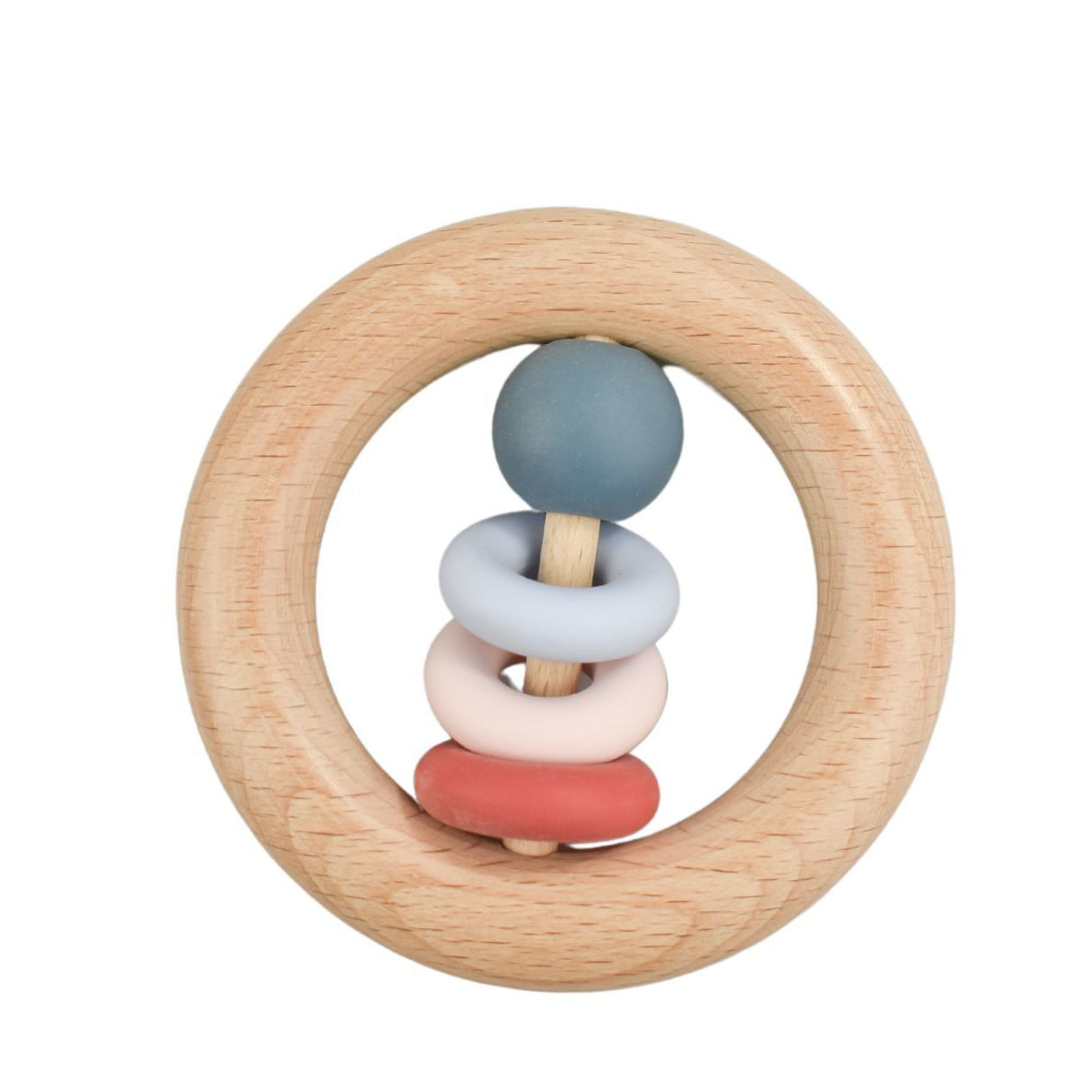 Koala Dream Silicone Wood Teether Ring Red