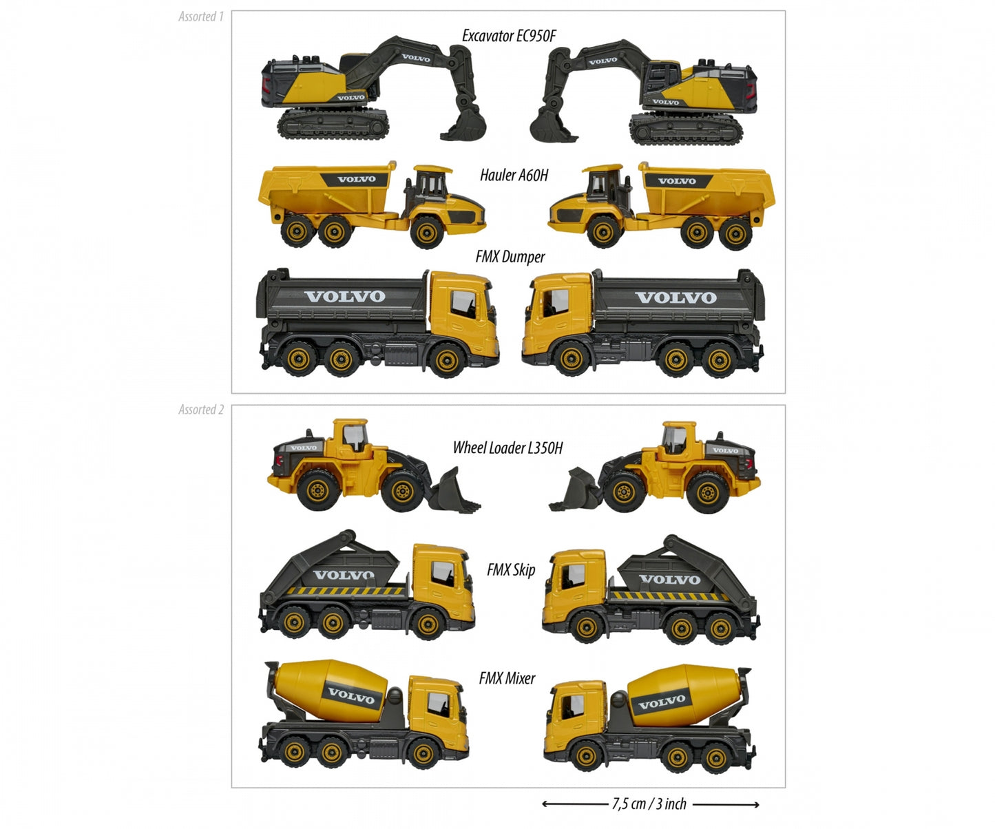 Majorette Volvo Construction 3 Pack V1