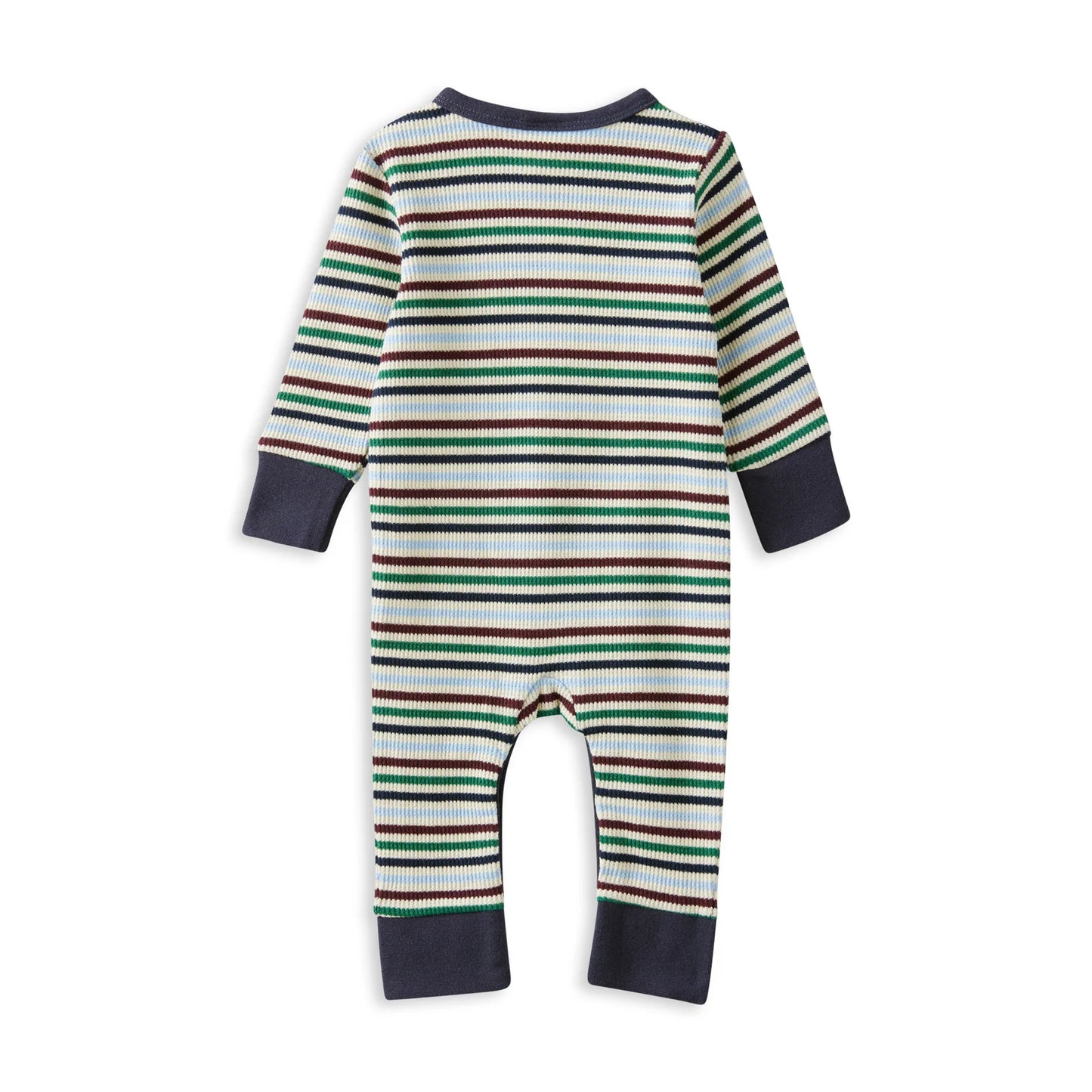 Milky Heritage Waffle Henley Romper - Chalk