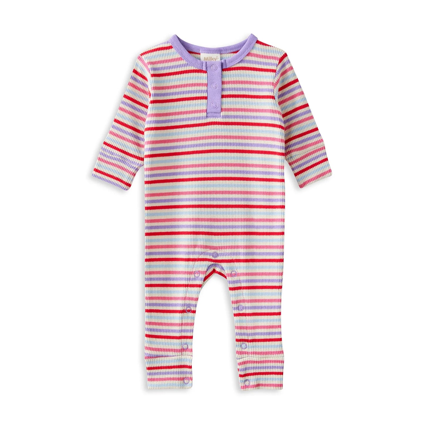 Milky Jellybean Waffle Romper - Chalk