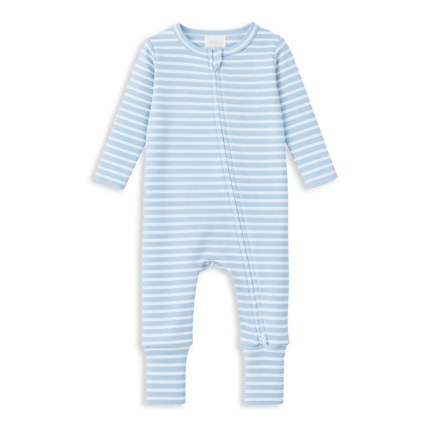 Milky Mist Stripe Zip Romper - Chalk