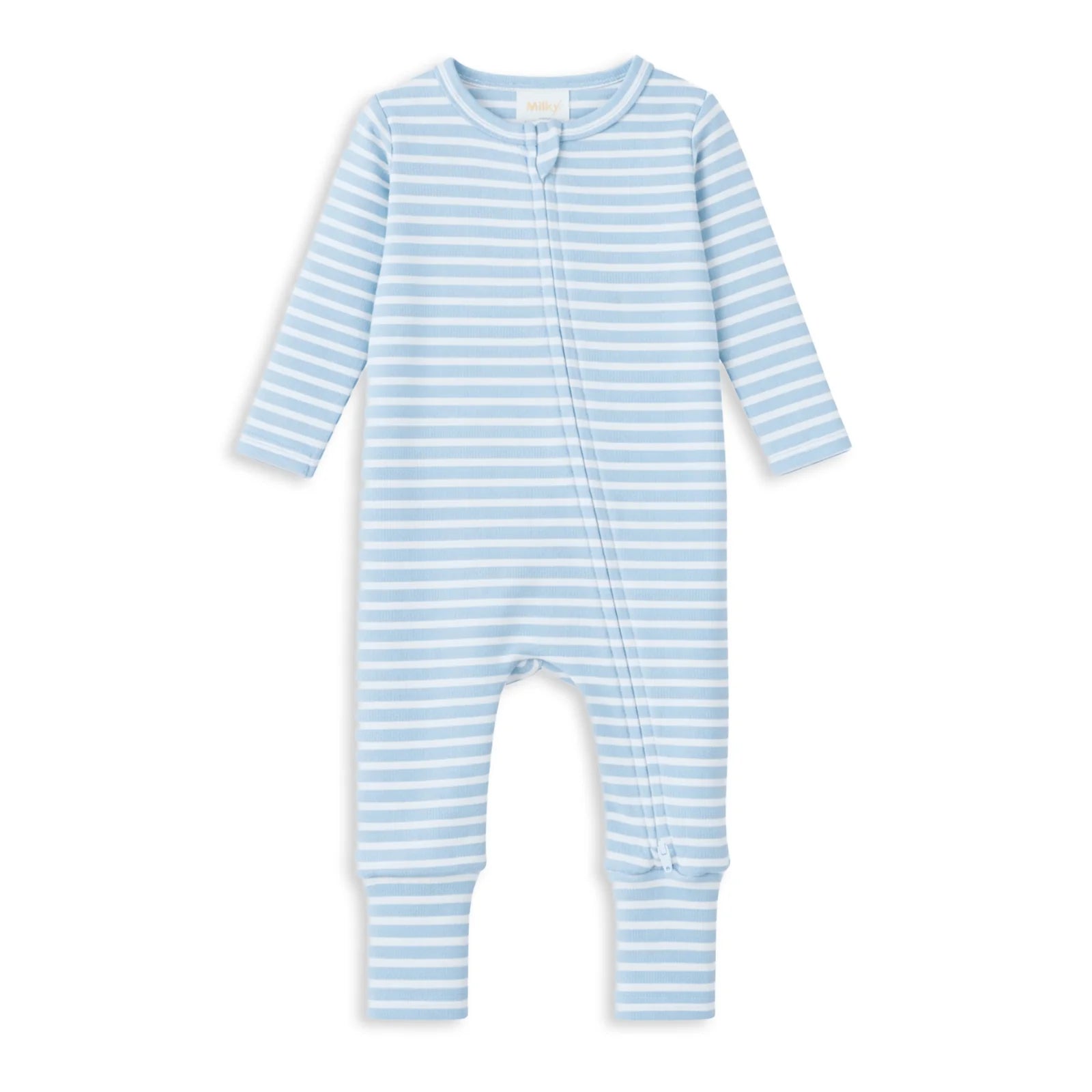 Milky Mist Stripe Zip Romper - Chalk