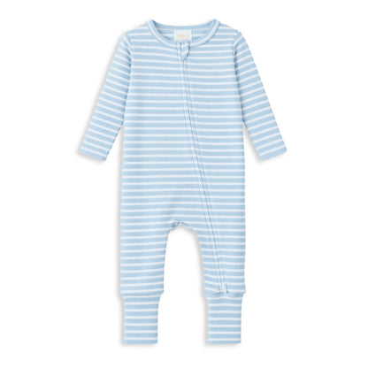 Milky Mist Stripe Zip Romper - Chalk
