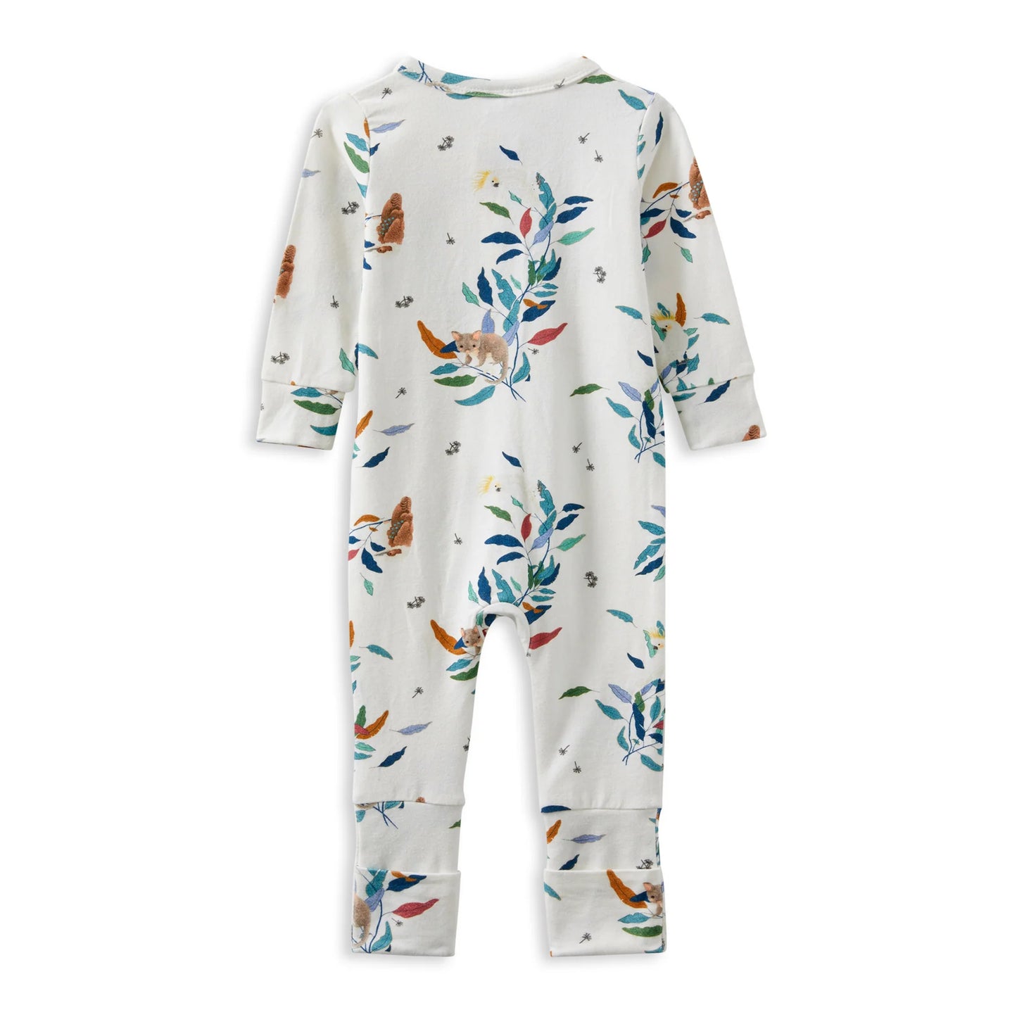 Milky Stripe Zip Romper Eucalyptus