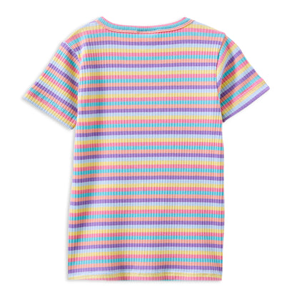Milky Tee Multi Stripe Rib