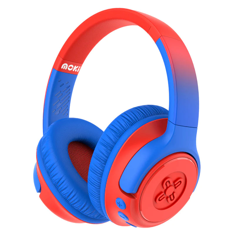 Moki Mixi Volume Limited Wireless Headphones Red Blue - Chalk