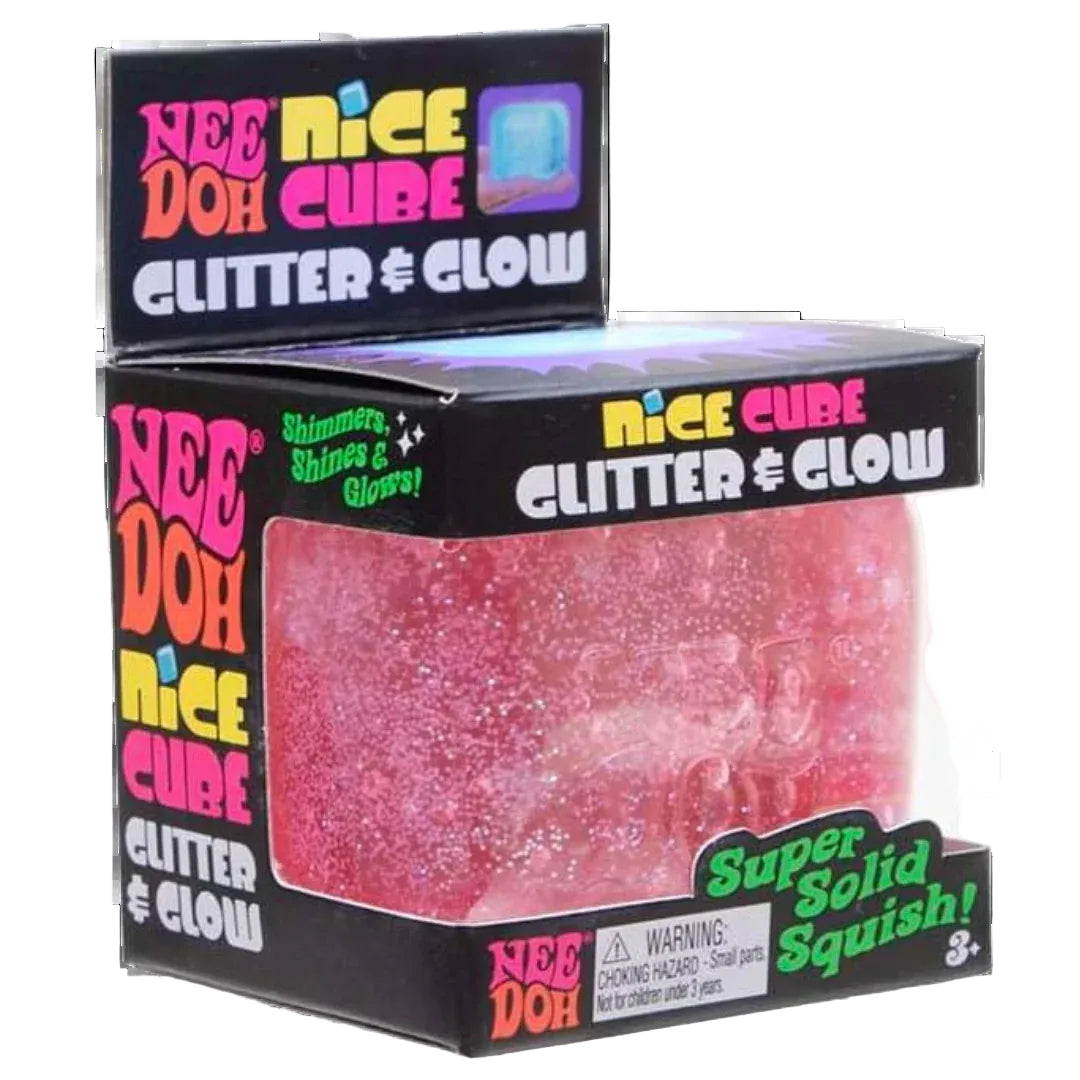 Nee Doh Nice Cube Glitter & Glow - Chalk