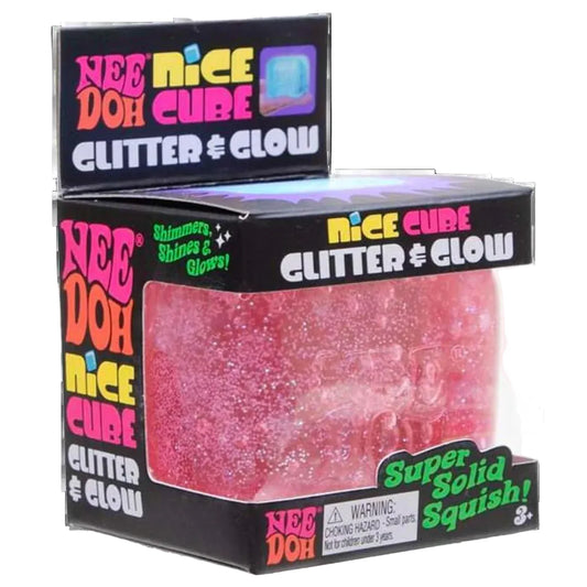 Nee Doh Nice Cube Glitter & Glow - Chalk