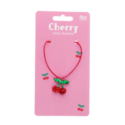 Rex London Cherry Glitter Necklace