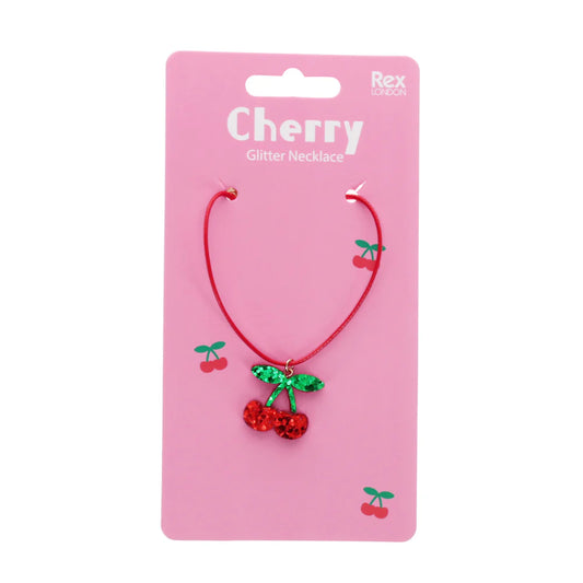 Rex London Cherry Glitter Necklace