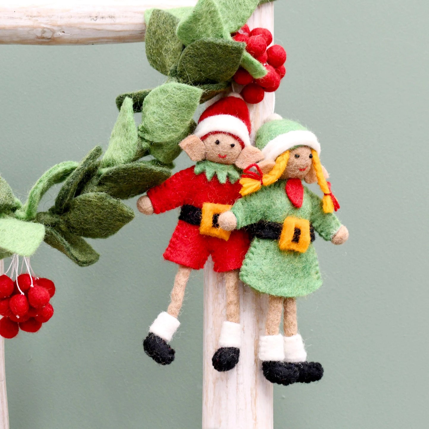 Tara Treasures Christmas Ornament Elves Pair