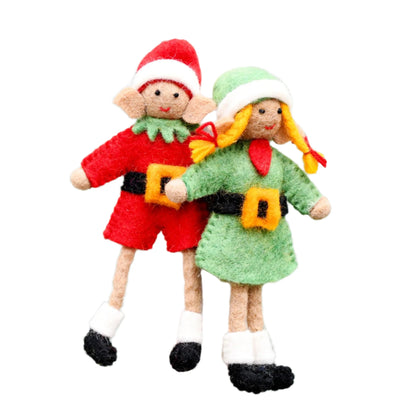 Tara Treasures Christmas Ornament Elves Pair