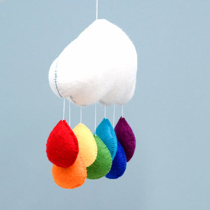Tara Treasures Cloud Nursery Mobile Rainbow