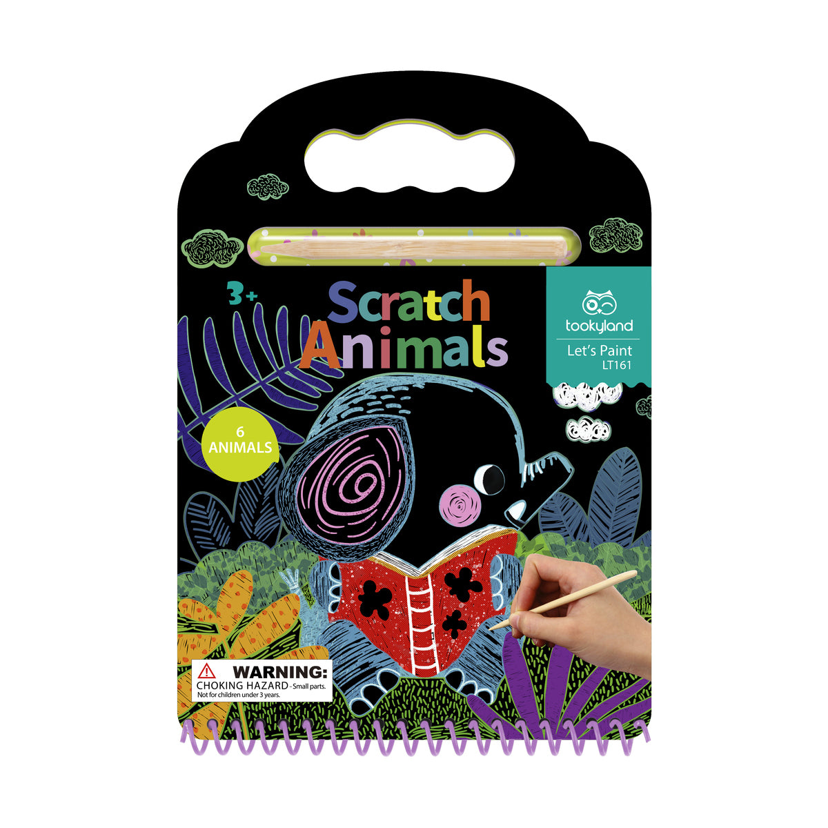 Tooky Toy Let's Paint Scratch Animals