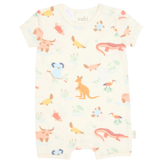 Baby blanket with colorful animal pattern on a white background