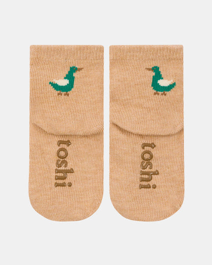 Toshi Organic Socks Ankle Farm Buddies - Chalk