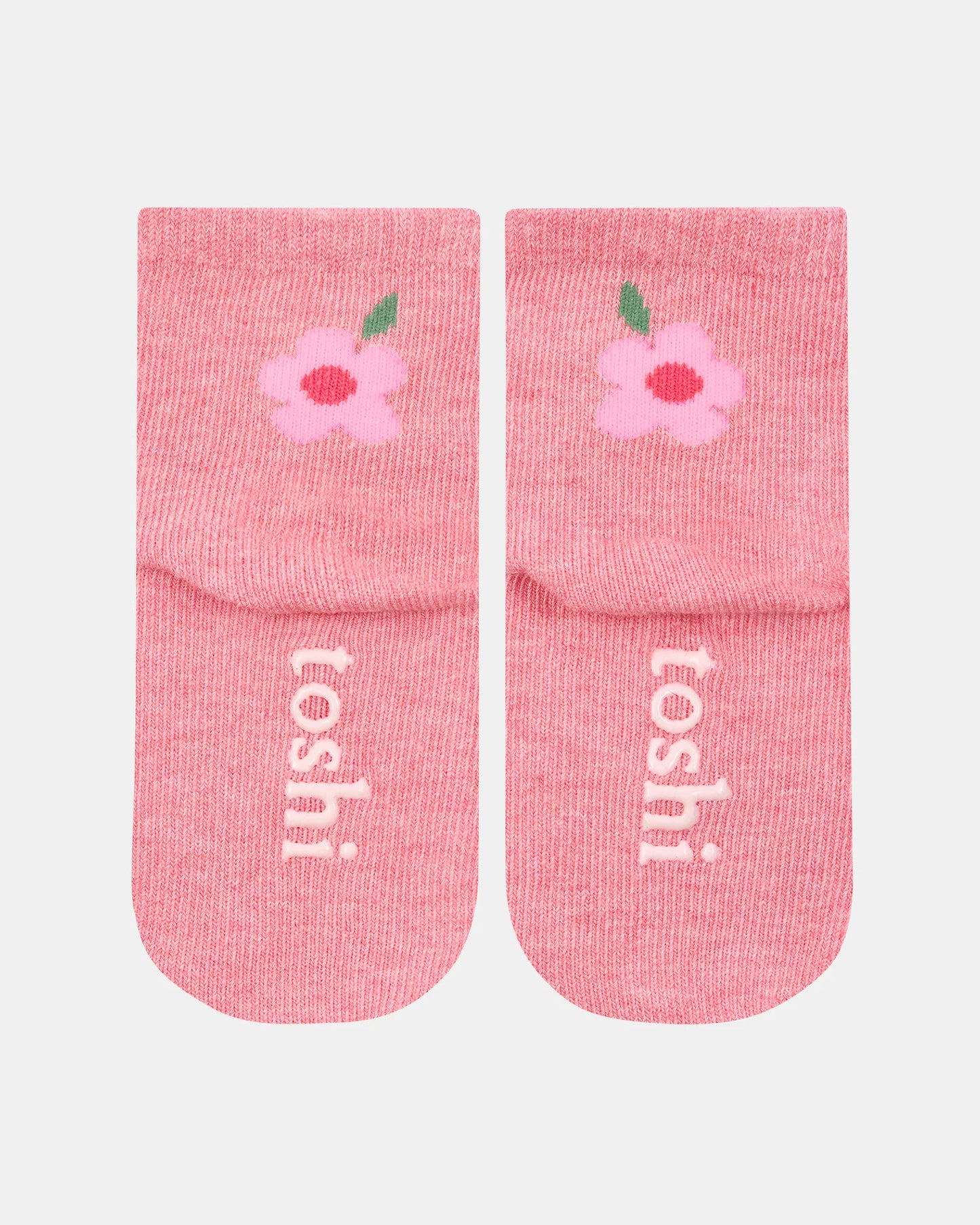 Toshi Organic Socks Ankle Rosie Posie - Chalk