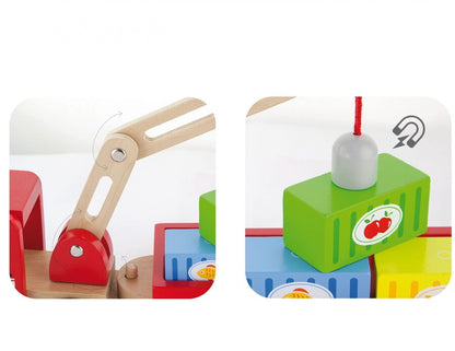 Viga Toys Wooden Crane Truck