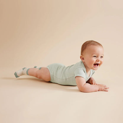 Wilson + Frenchy Organic Stripe Rib Bodysuit Fern