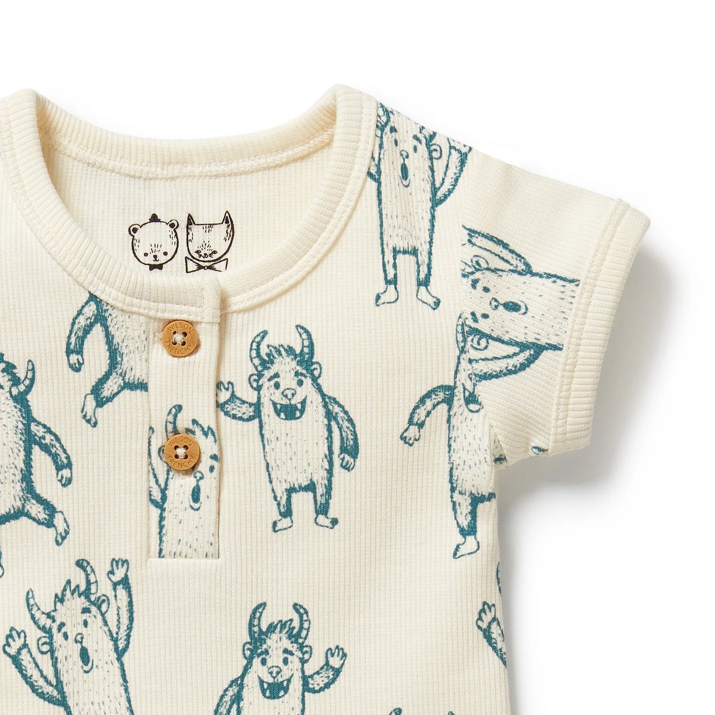 Wilson + Frenchy Organic Henley Bodysuit Yeti