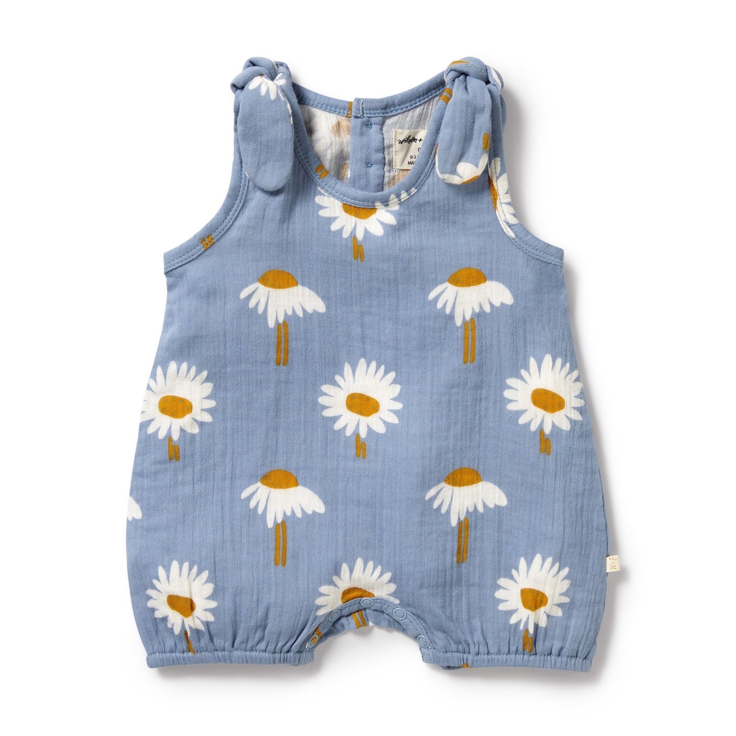 Wilson + Frenchy Organic Crinkle Tie Playsuit Daisy