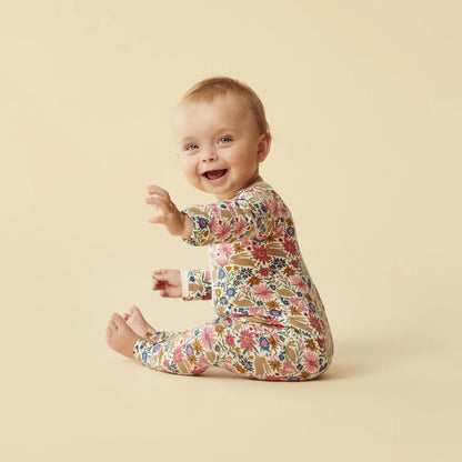 Wilson + Frenchy Organic Zipsuit With Feet Bunny Hop