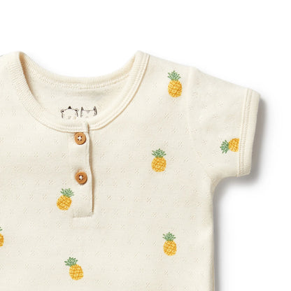 Wilson + Frenchy Organic Pointelle Bodysuit Piney Pals