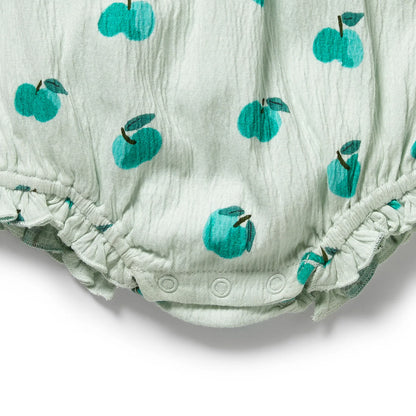 Wilson + Frenchy Organic Tie Playsuit Apple Papple