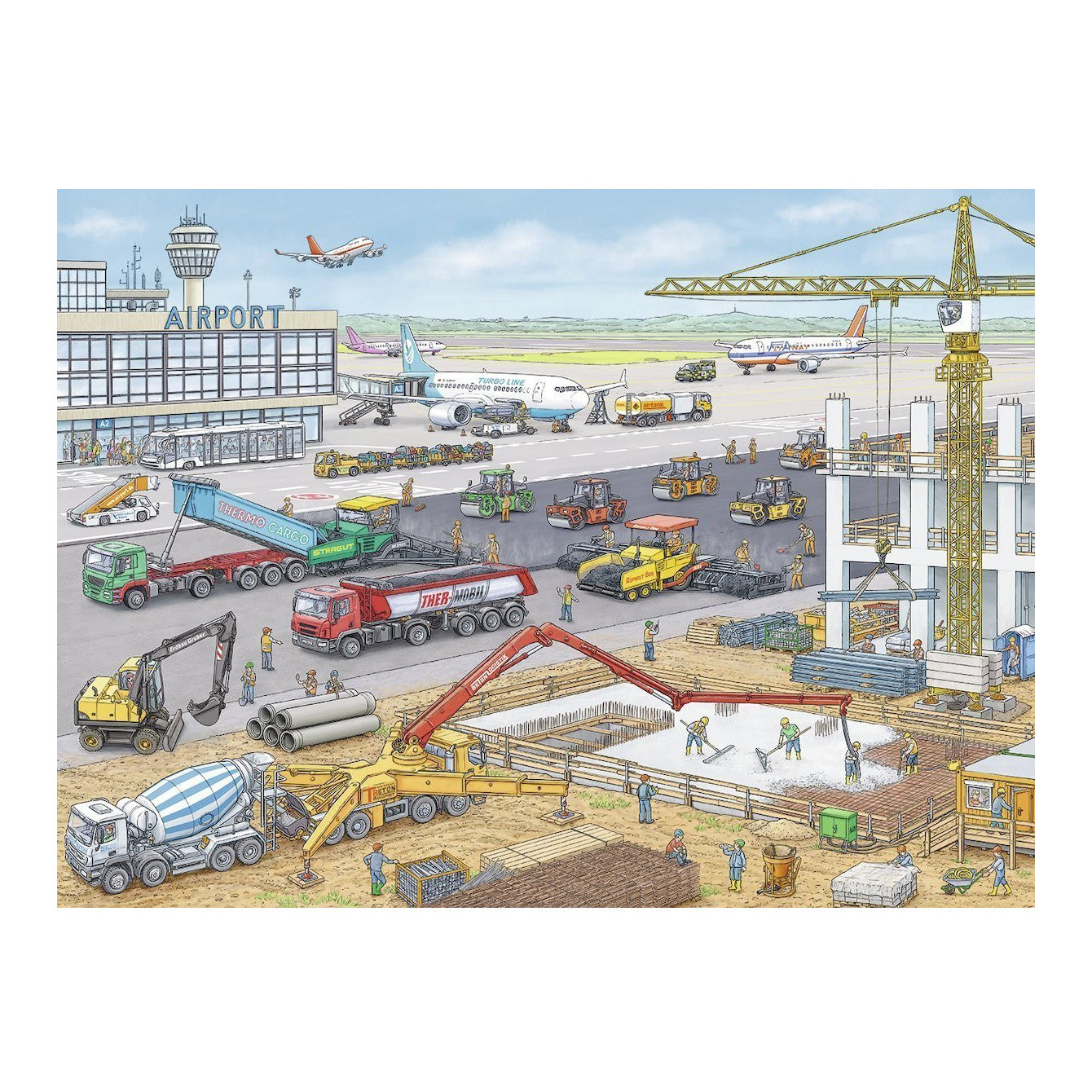 ravensburger puzzle 100pc construction at the airport - Chalk