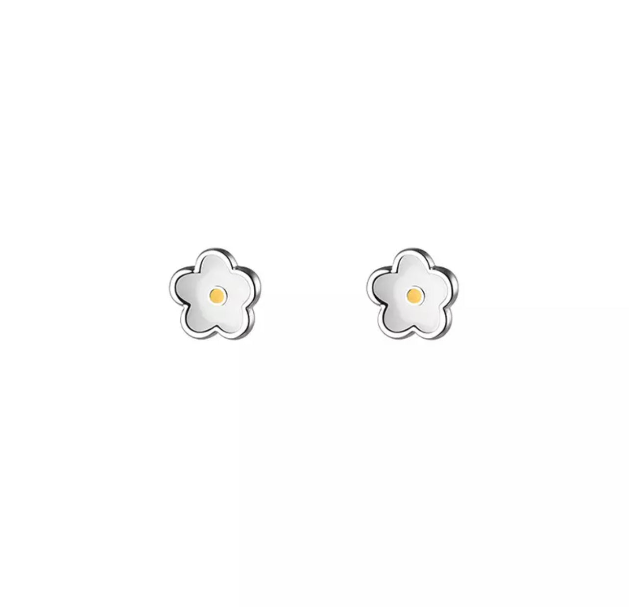 Sister Bows Sterling Silver Earrings Studs Daisy