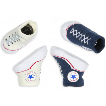converse infant booties navy - Chalk