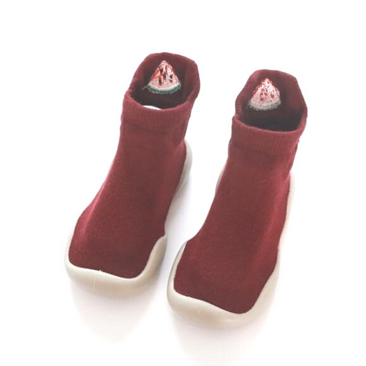 Hello Baby Moccs Sock Shoes Crimson