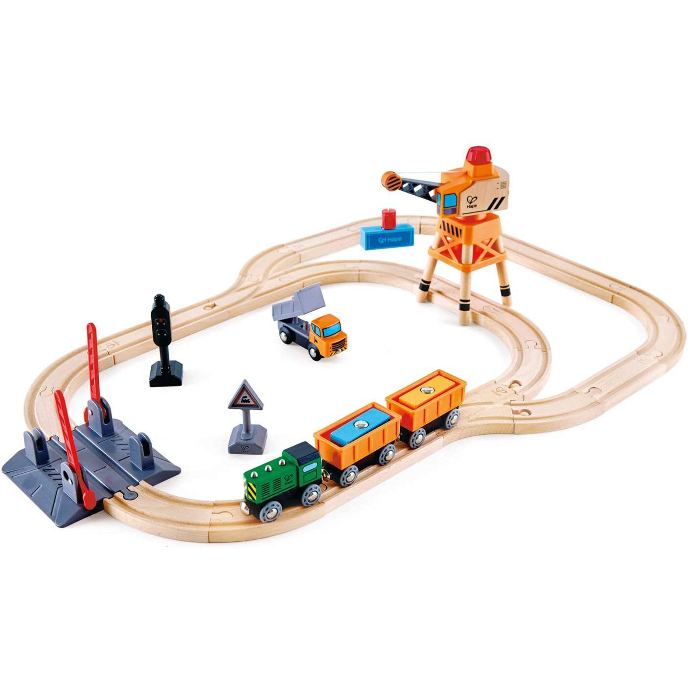 Hape Train Crossing & Crane Set