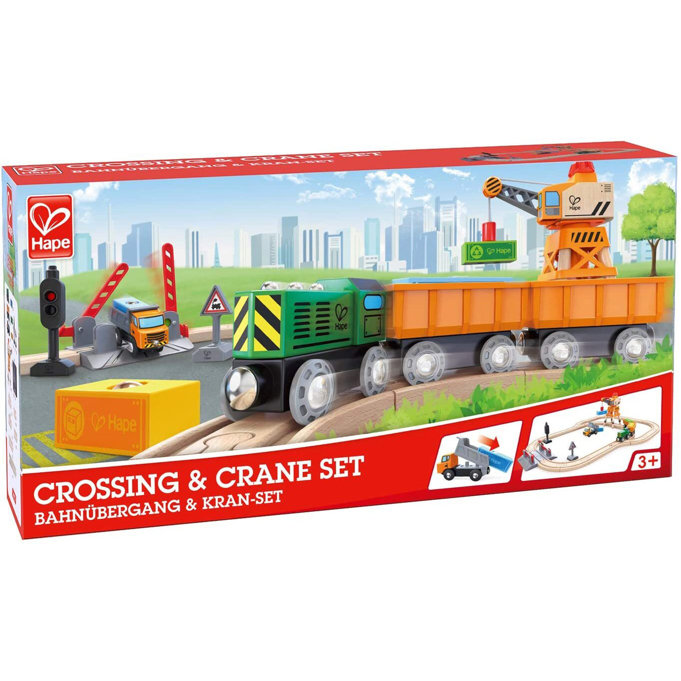 Hape Train Crossing & Crane Set