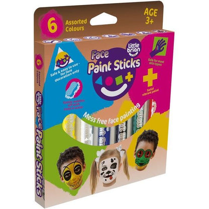 Little Brian Face Paint Sticks Classic 6Pk